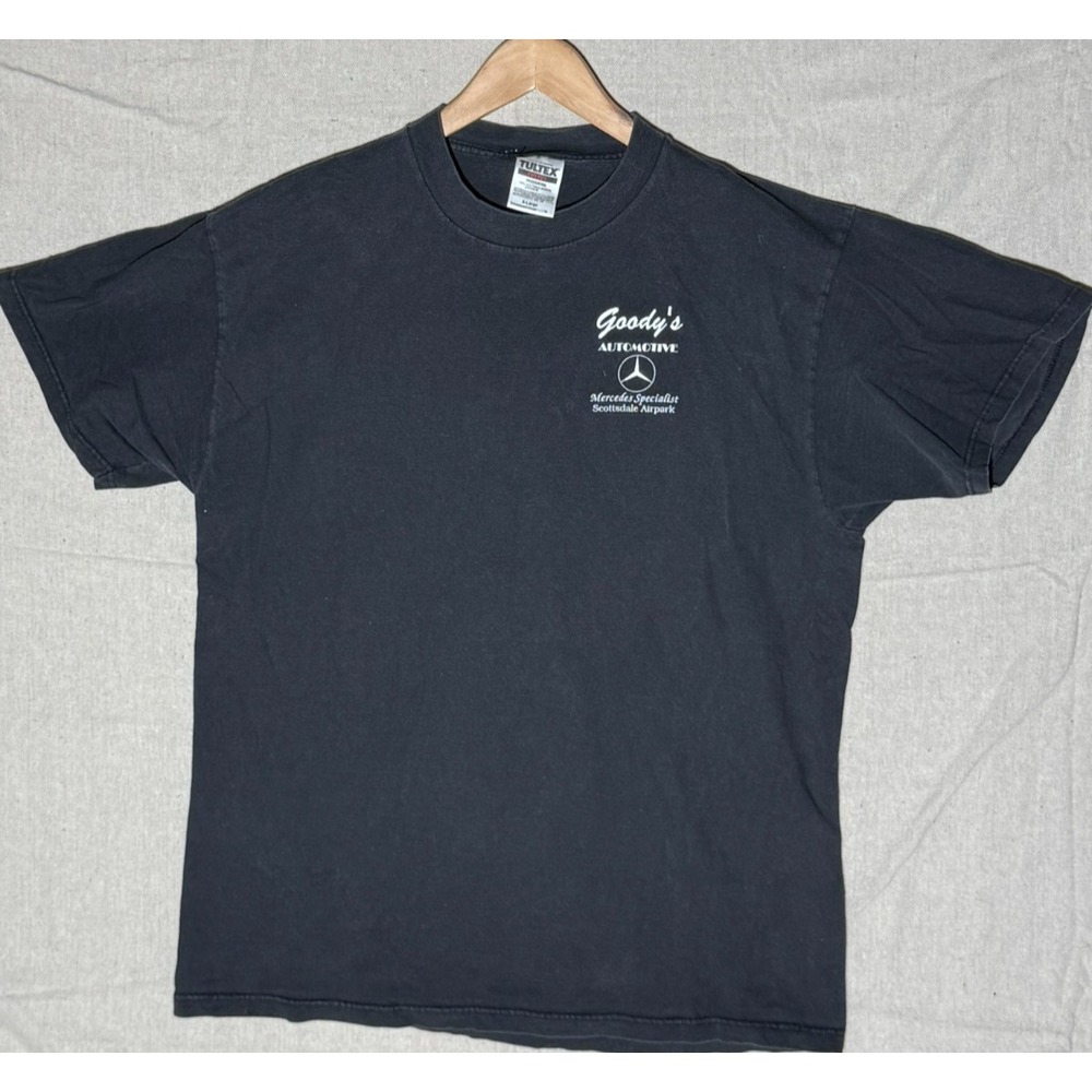 Vintage 90s Tultex Mercedes Specialist Goodys T-Shirt Mens XL Faded Black Promo